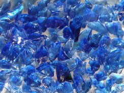 Glass stones cobaltblue in grain sizes approx. 9-12 mm or 10-25 mm