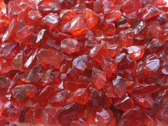 Glass granulate ruby 9-12 mm, buy here cheaply, directly from the importer