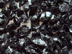 Glass stones black 20-40 mm, buy cheaply from importer